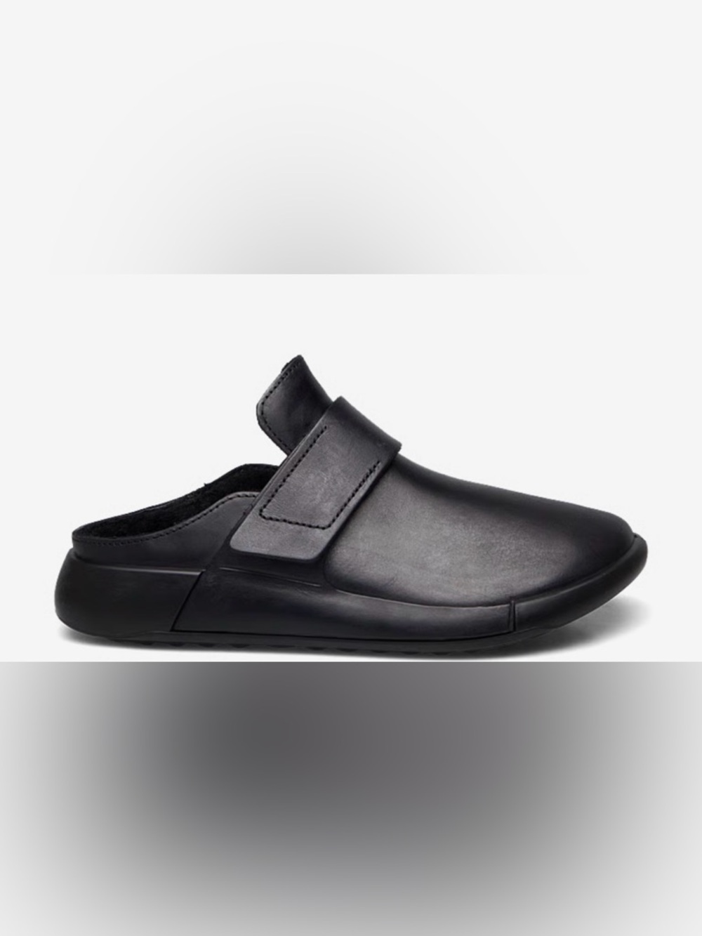 ECCO Black Women’s Slip-On Leather Clog with Strap